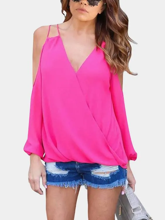 Custom V-Neck Plain Long Sleeve Top