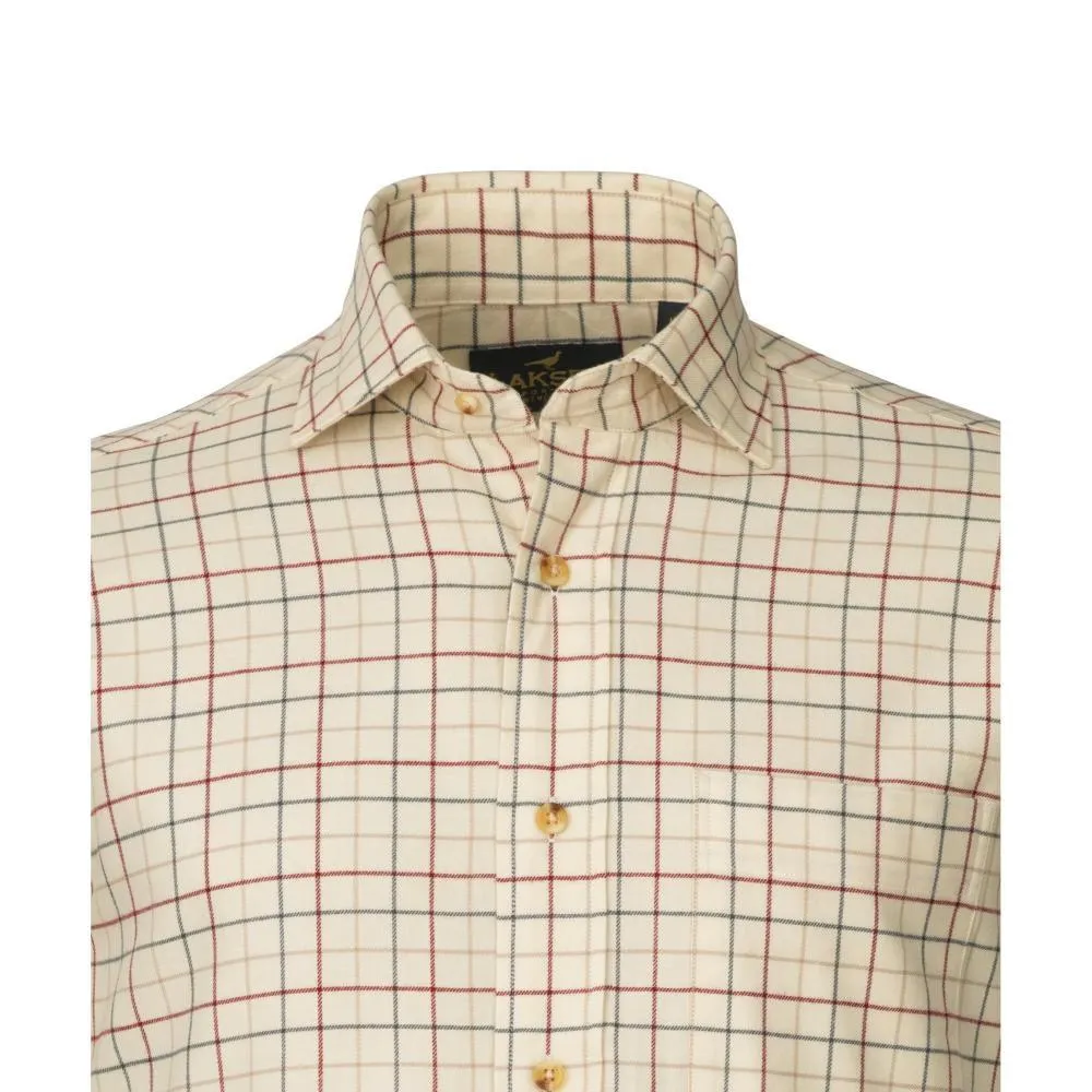 Laksen Robbie Mens Cotton Shirt - Sand/Forest/Grape