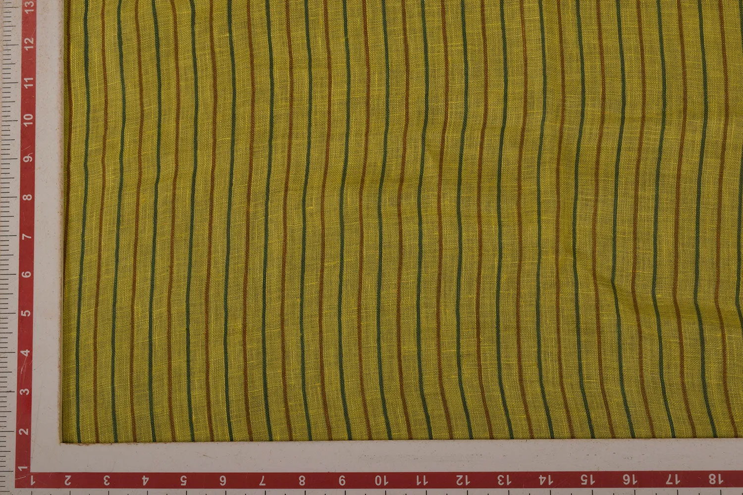 Precut 1.5 Metres Yellow Printed Linen Fabric