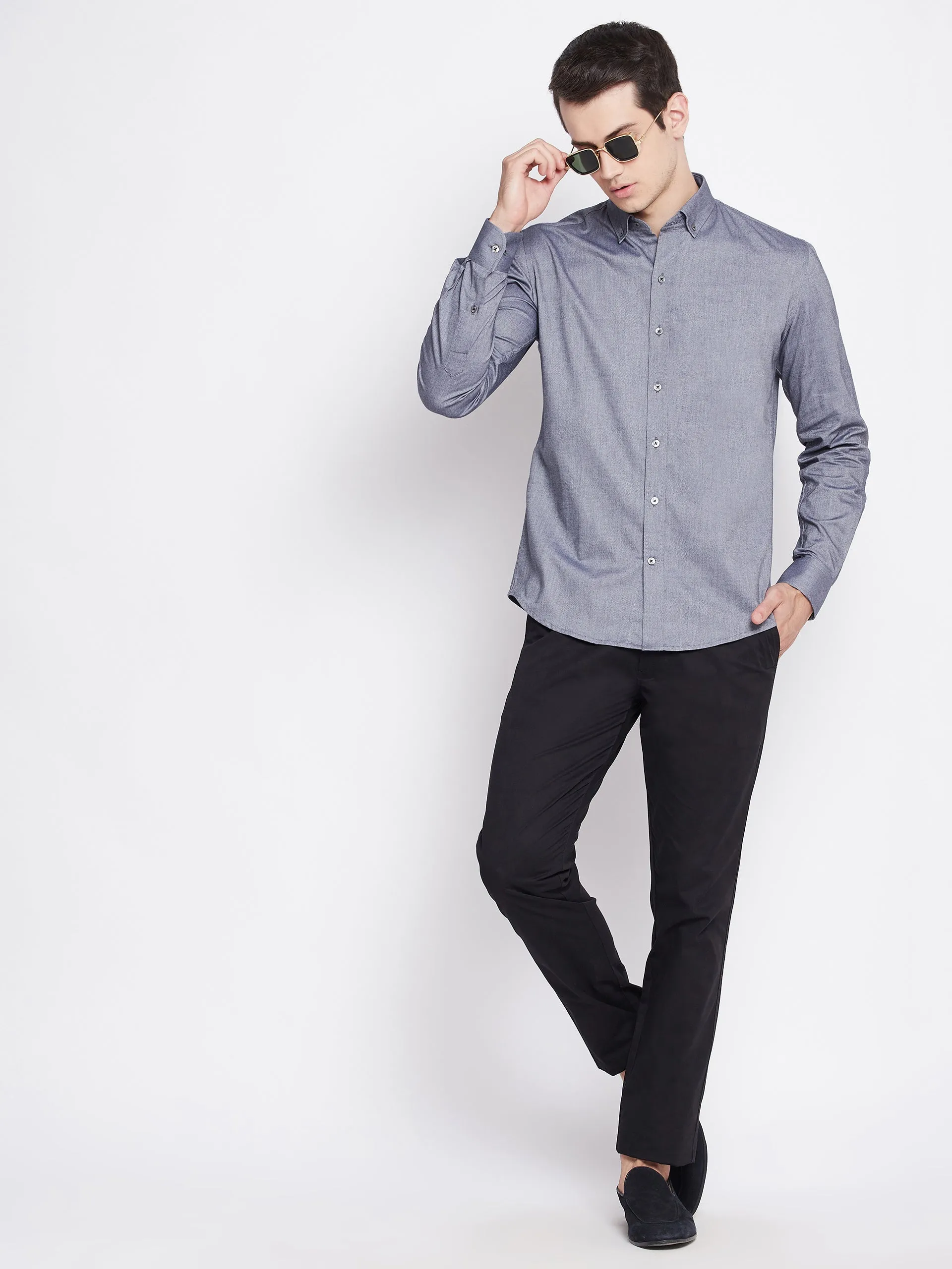 Steel Grey Oxford Cotton Shirt