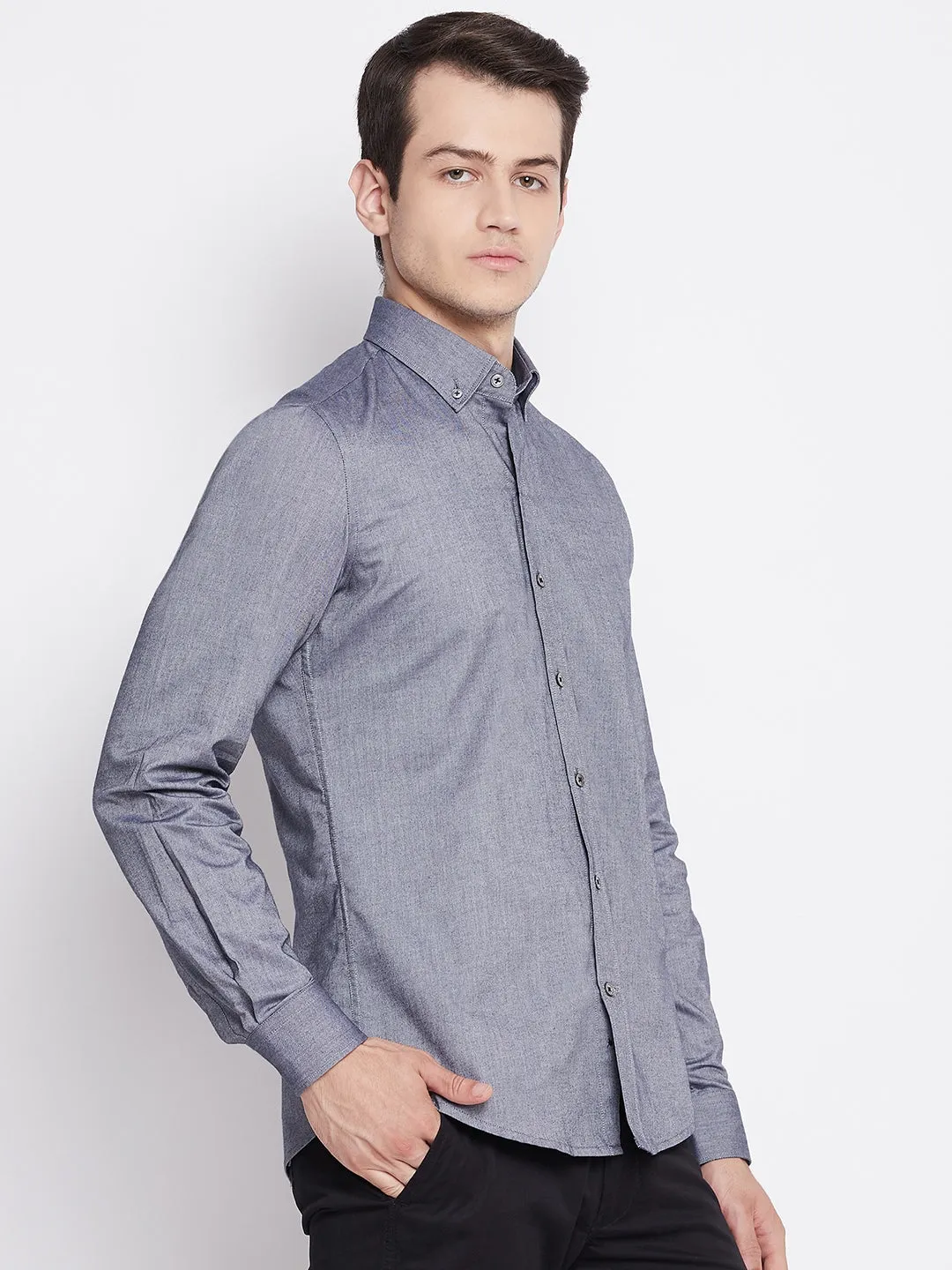 Steel Grey Oxford Cotton Shirt