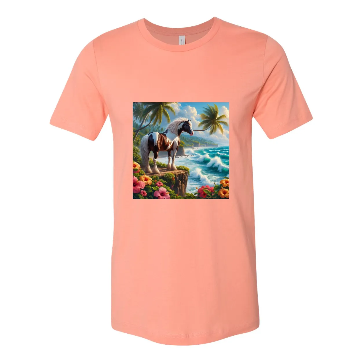 Tropical Red and White Paint Horse T Shirts