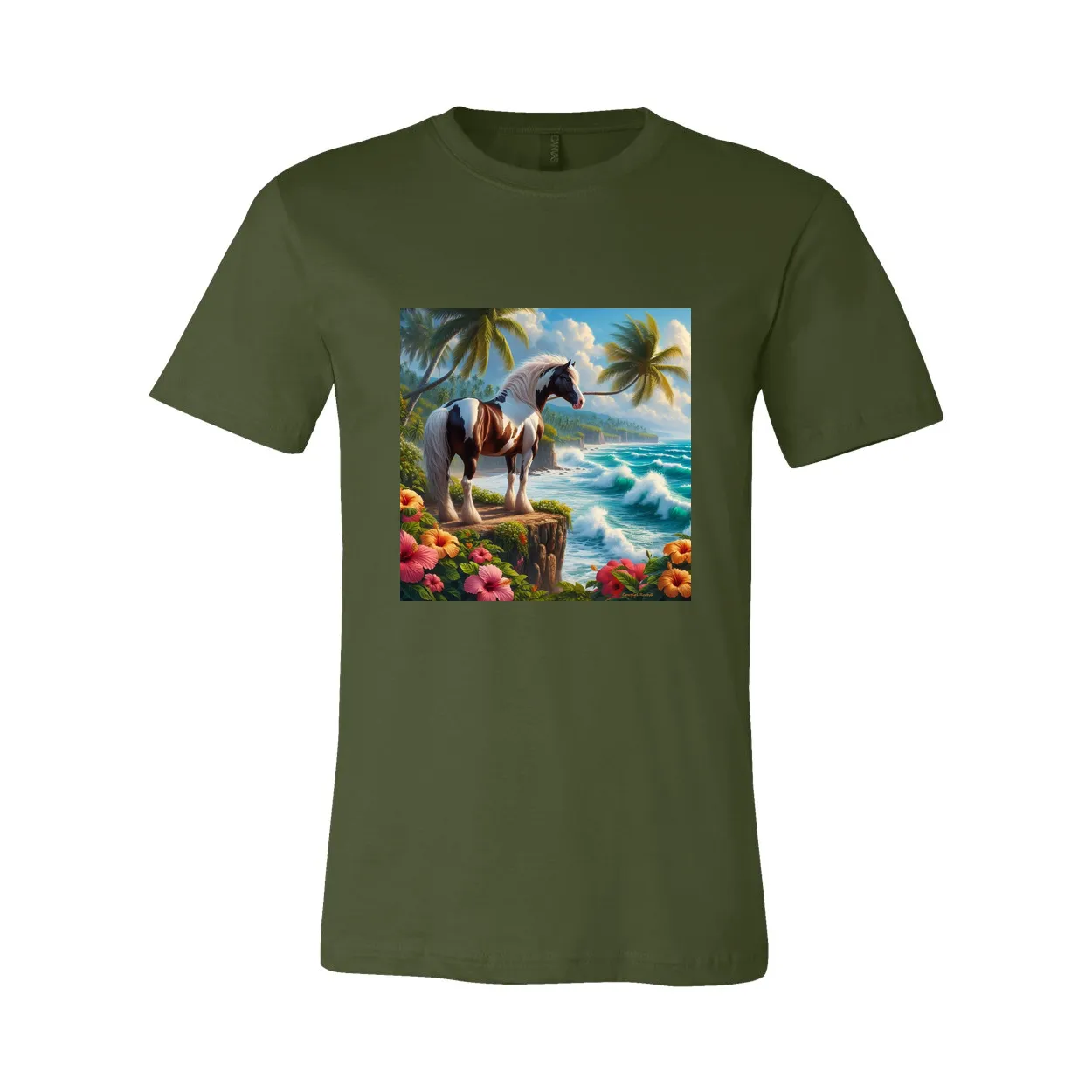 Tropical Red and White Paint Horse T Shirts