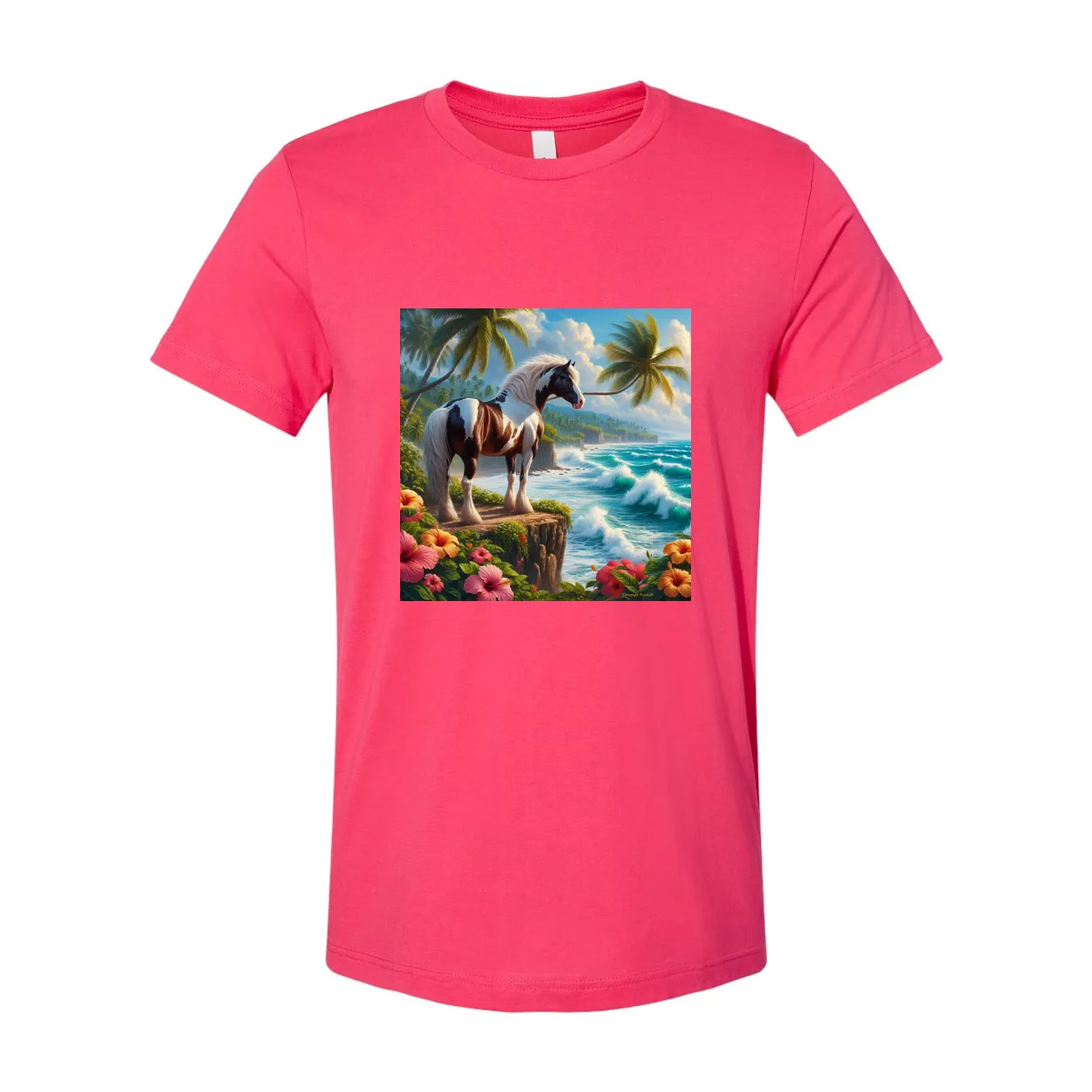 Tropical Red and White Paint Horse T Shirts